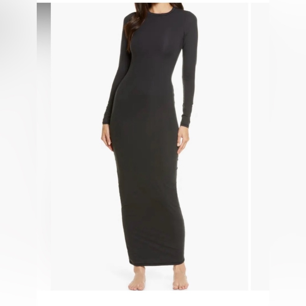 SKIMS NEW Fits Everybody Crew Neck Long Sleeve Dress